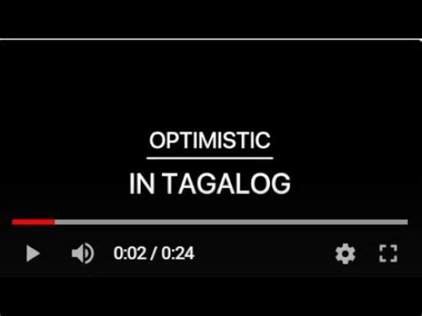 Optimism in Tagalog.